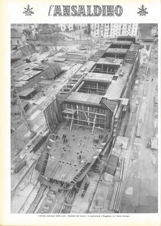 p. 24 (quarta di copertina), la "Carlo Canepa", motonave in costruzione a Muggiano